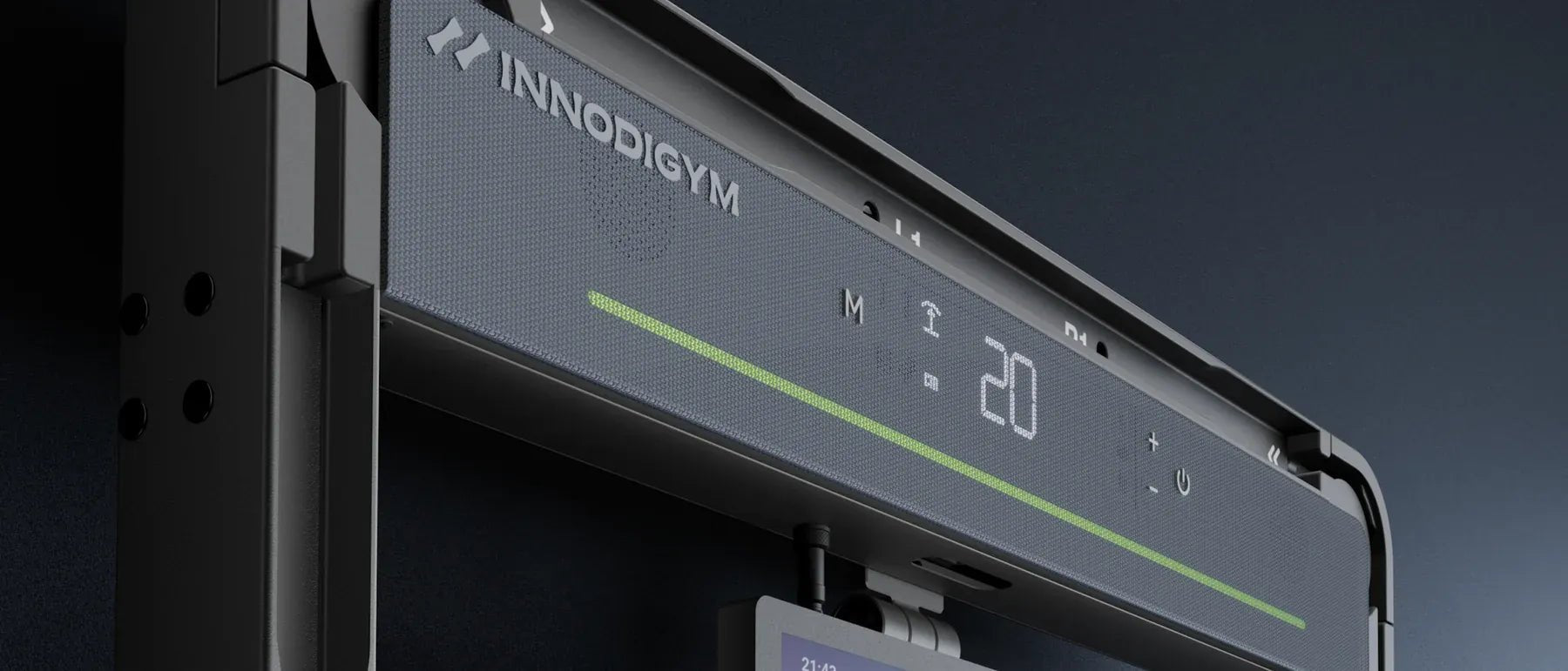 Soundbar a barra trasversale INNODIGYM con striscia luminosa fluorescente e display a LED